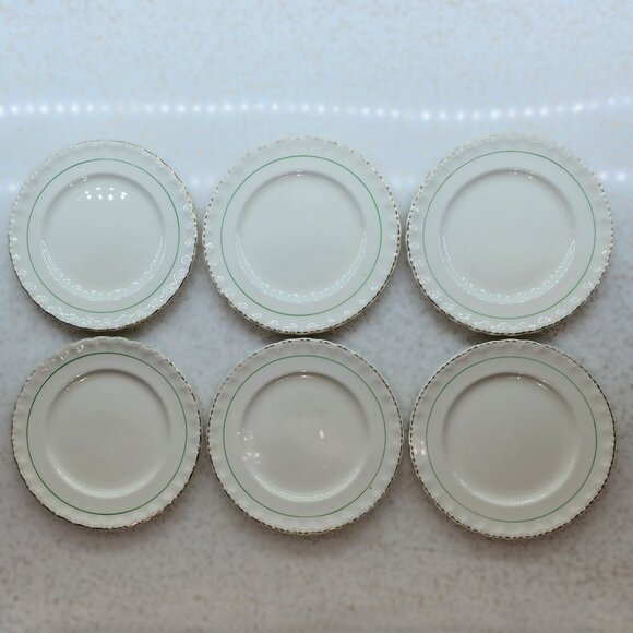 Vintage Cream Petal Tea Plates Set of 6 - Picture 4 of 6